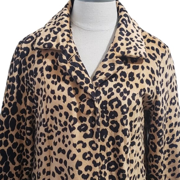 CT1966 Ethyl Animal Print Waist Length Button Blazer S - Picture 2 of 5